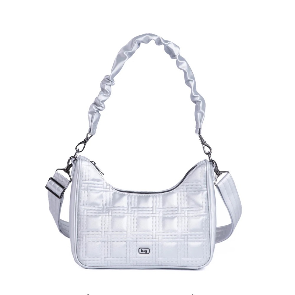 NWT Silver Groove Satin Luxe VL Crossbody Bag Lug Purse